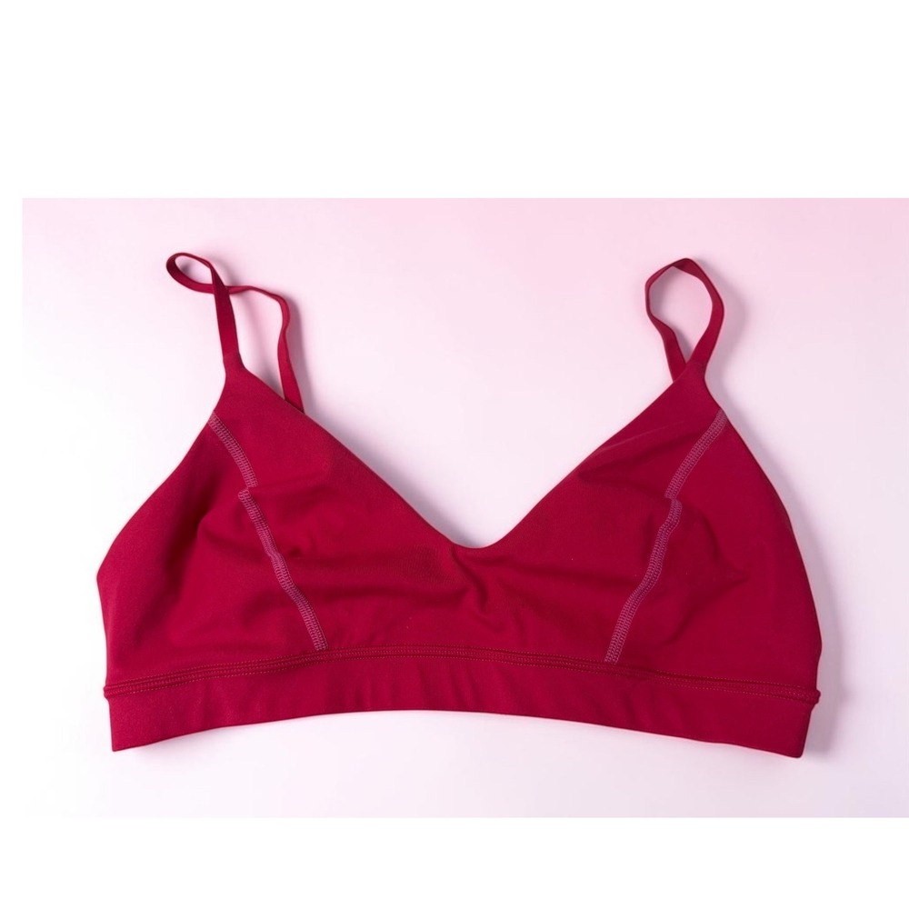 J.Crew Active Womens Pink Recycled V-Neck Bralette Sport Bra Size M